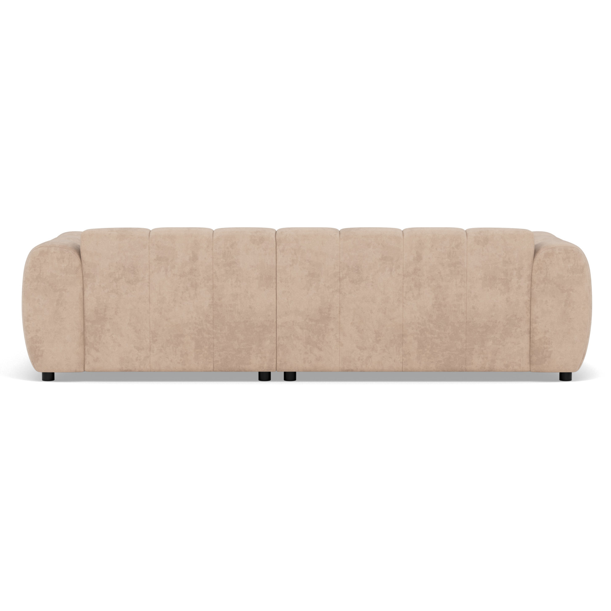 Curtis - canapé d'angle droit 4 places en simili - Beige