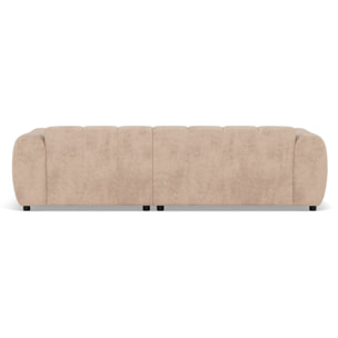 Curtis - canapé d'angle droit 4 places en simili - Beige