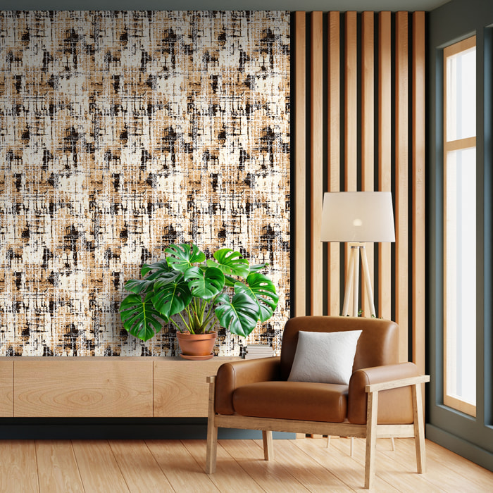 Papier peint intissé pré-encollé - SCANDINAVE ABSTRAIT TONS AUTOMNE - 1 rouleau