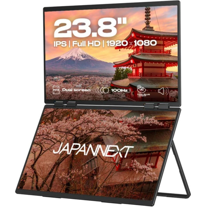 Ecran pc portable JAPANNEXT JN-DMD-IPS238F-C4 23" Double écran Full HD 100Hz IPS USB-C AMD FreeSync support intégré