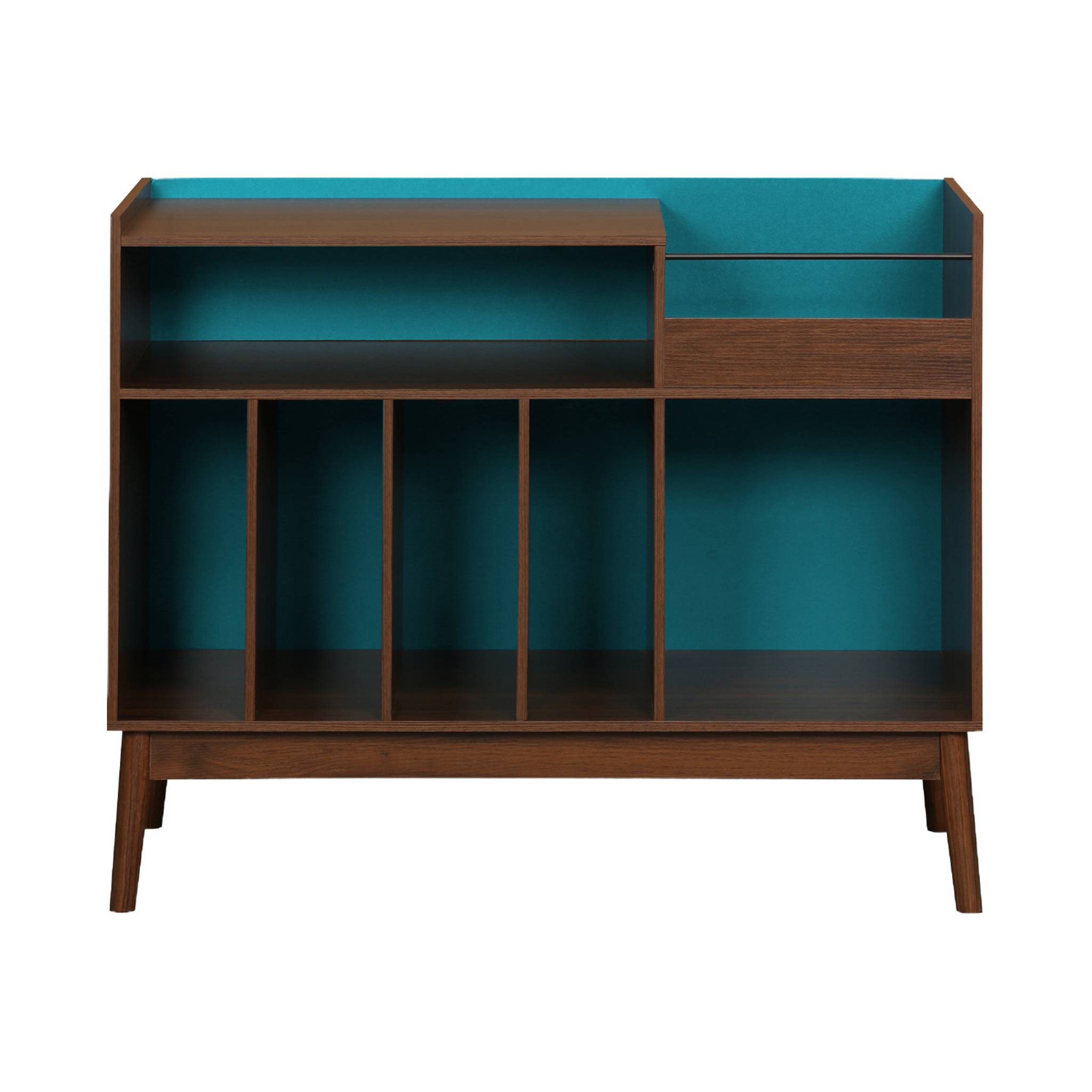 Meuble vinyle vintage bicolore décor bois et fond coloré 100cm NEPAL