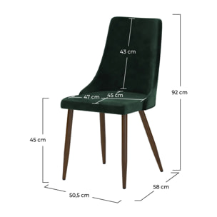 Lot de 2 chaises en velours vert - Vinni
