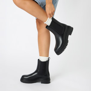 Botines negros con tacón de 5 cm diseño contemporáneo