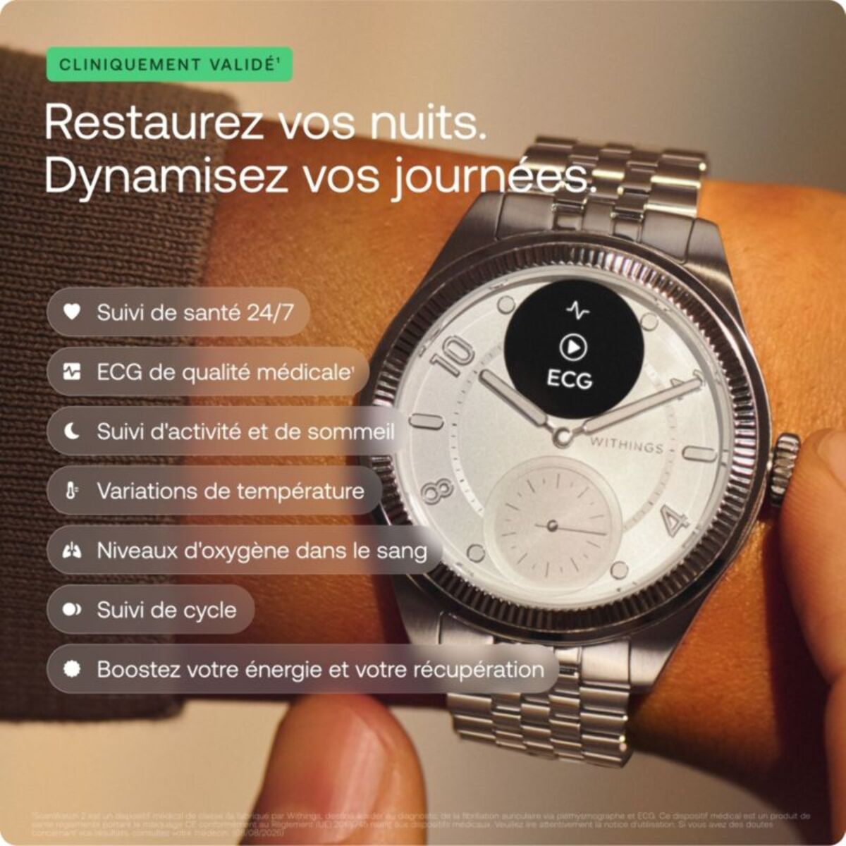Montre santé WITHINGS Scanwatch Nova Brilliant 39mm Titanium