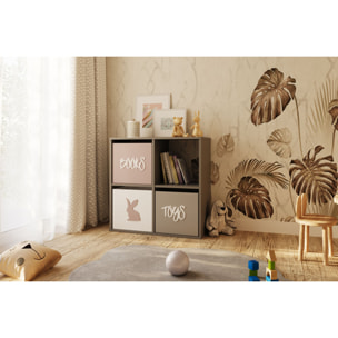 Libreria a cubi Loni 2x2 grigio scuro