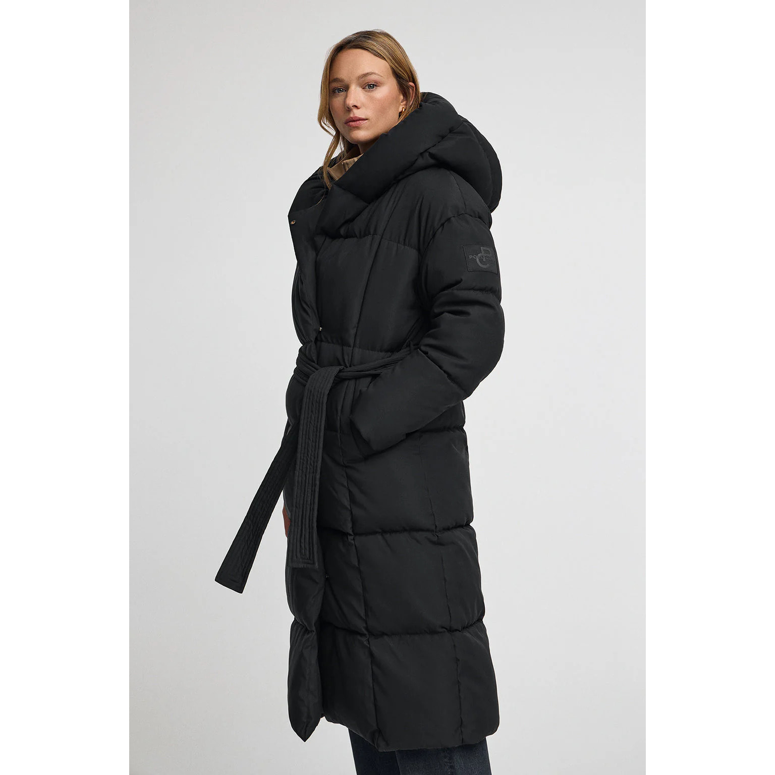 Abrigo Guada Long negro con logo Polo Club