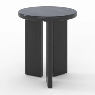 Table d'appoint ronde en bois noir D40 cm - Néa