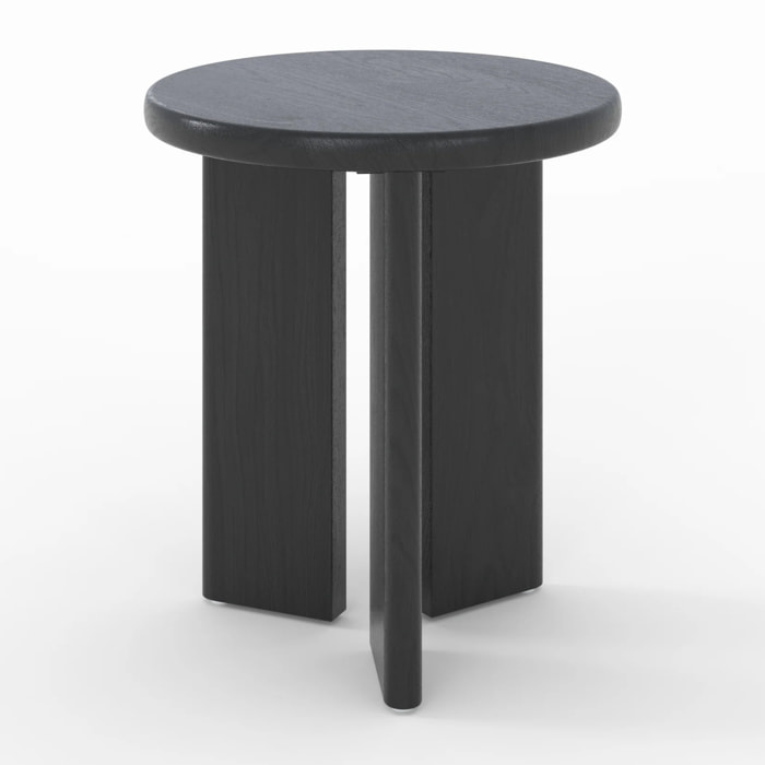 Table d'appoint ronde en bois noir D40 cm - Néa