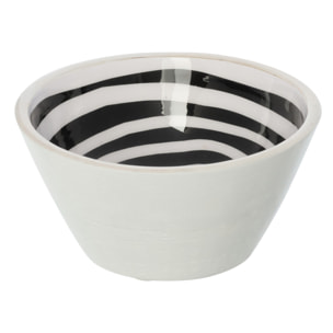 J-Line Bol - bois - noir/blanc - medium - 6 pièces