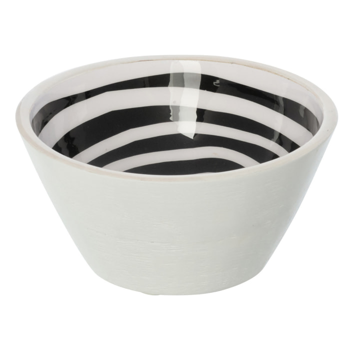 J-Line Bol - bois - noir/blanc - medium - 6 pièces