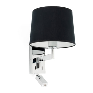 ARTIS Lampe applique avec lecteur chrome/noire