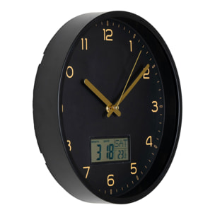Orologio da parete Amiens nero con display digitale ø25 cm