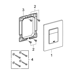 Plaque de commande WC Even, Noir