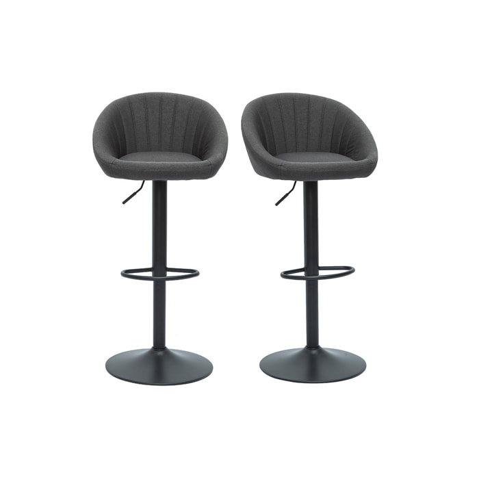 Tabourets de bar réglables design gris anthracite (lot de 2) SHERU