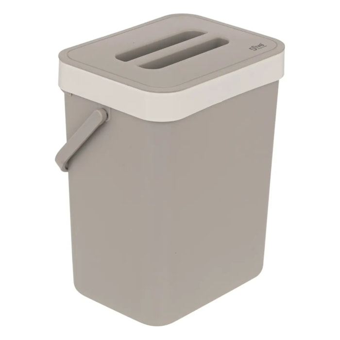 Poubelle de compost 5L en plastique taupe