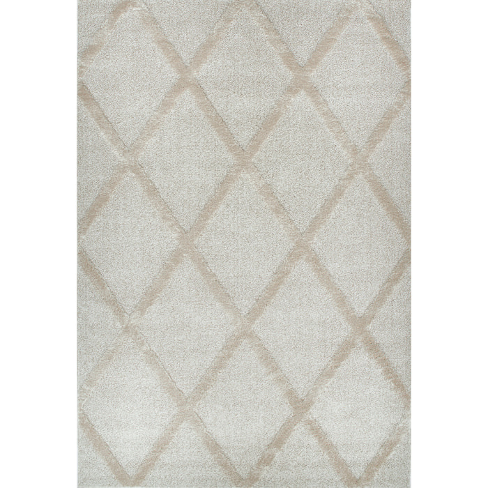 HARMONIE - Tapis motif losange crème