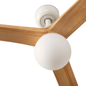 KLIM S Ventilatore a soffitto bianco/legno querciaE27