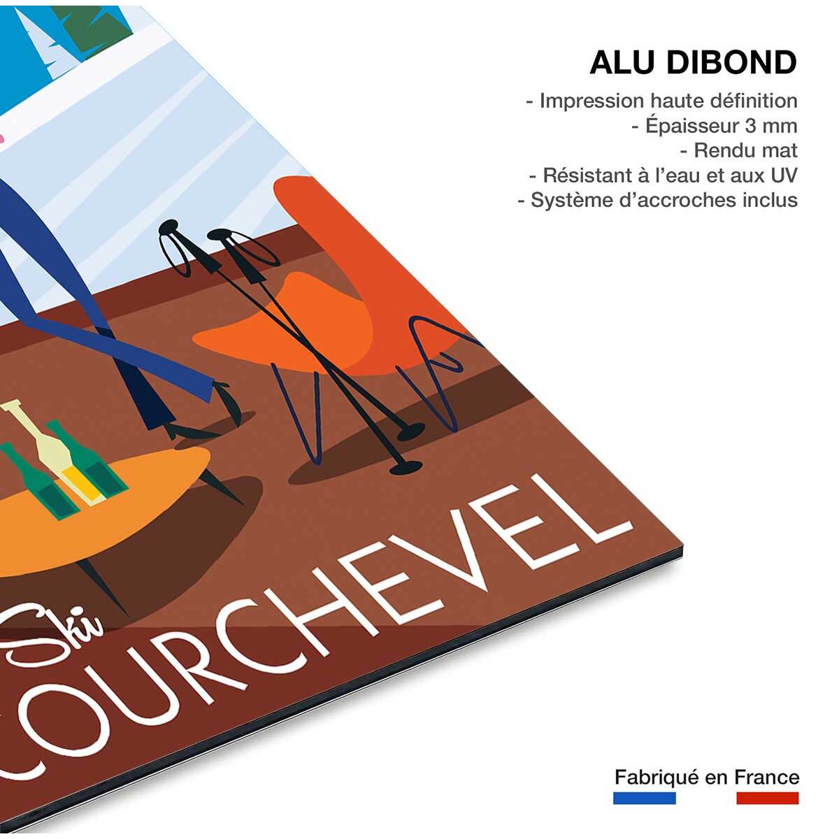 Tableau ski à courchevel Tableau alu Dibond