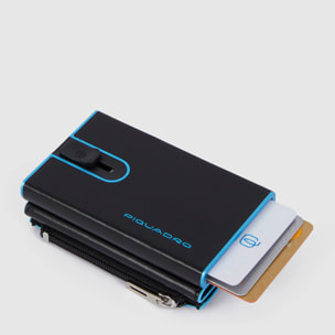Piquadro Portefeuille compact avec porte-cartes pop-up, porte-monnaie et protection RFID