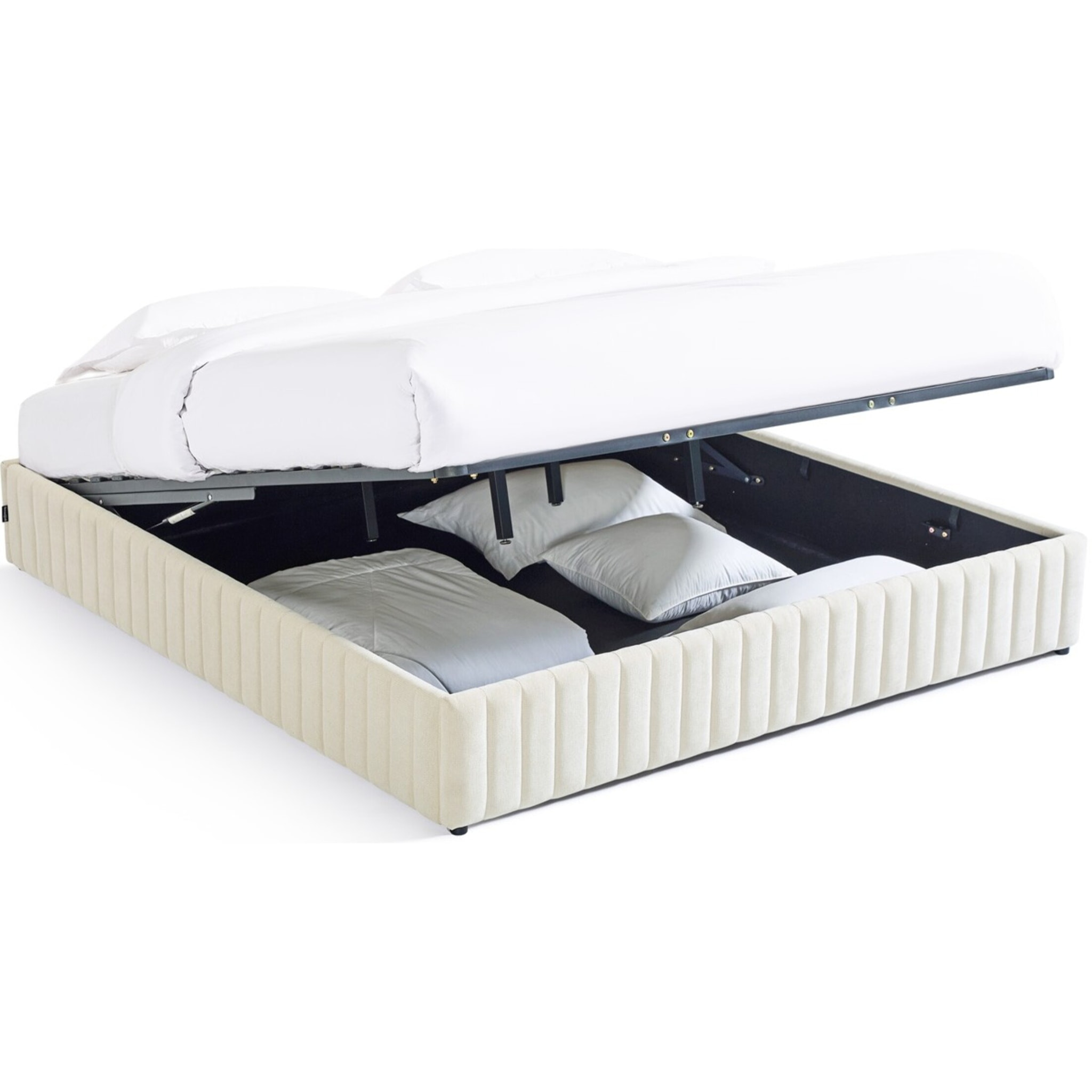 Lit coffre adulte en tissu chenille - BALTO