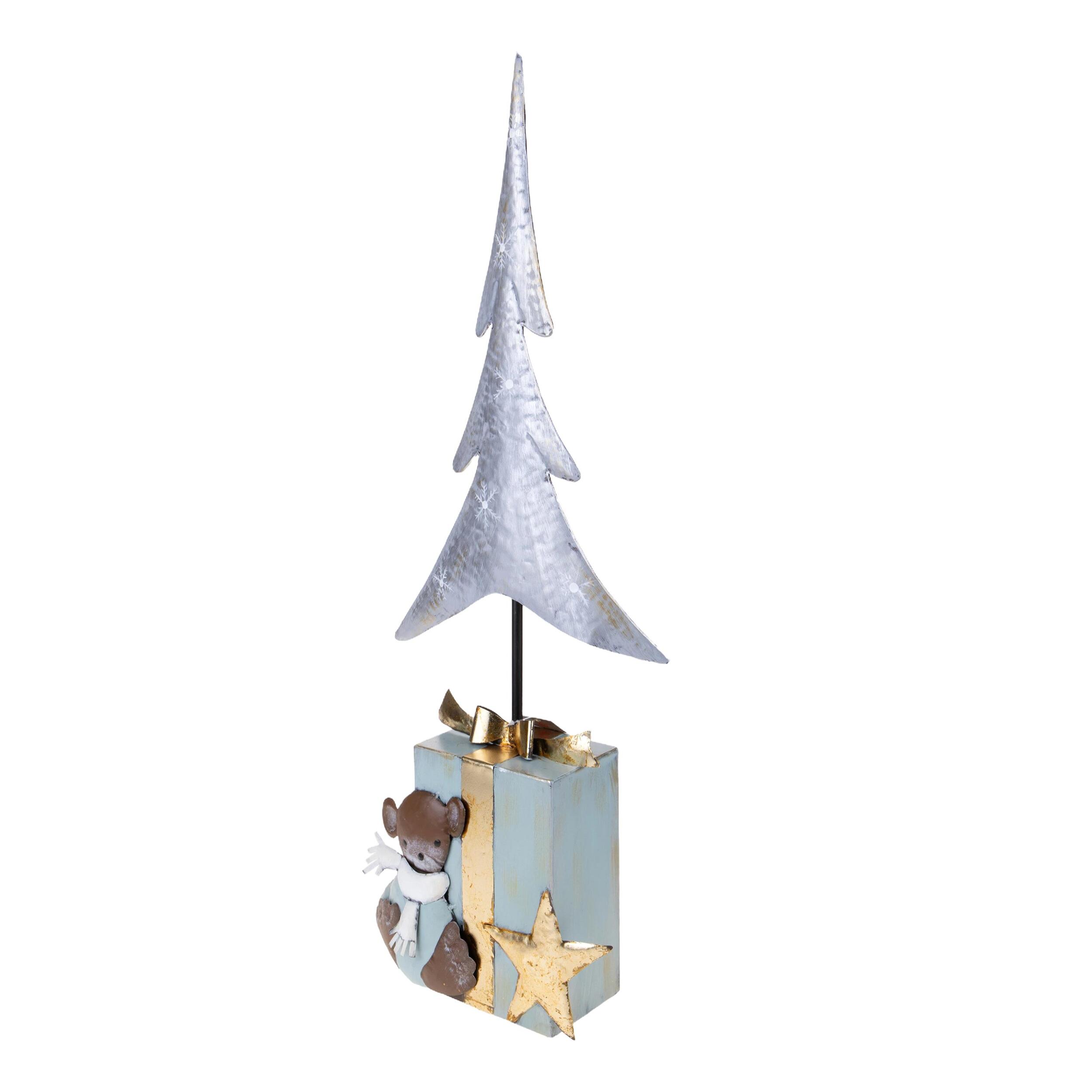 Albero natale artificiale con Pacco Dono - Pezzi 1 - Colore Verde - 31x80Hx12,7cm - Bianchi Dino