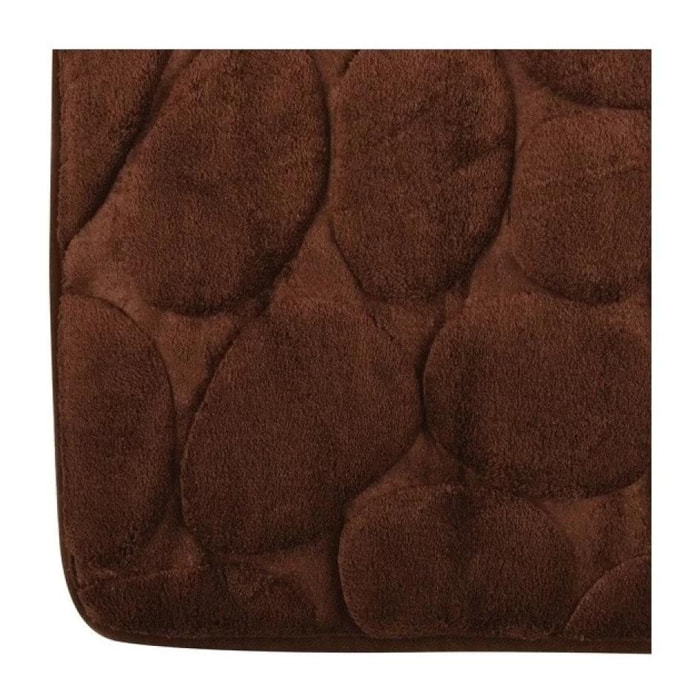 Tapis de bain Microfibre PEBBLE Marron Chocolat MSV