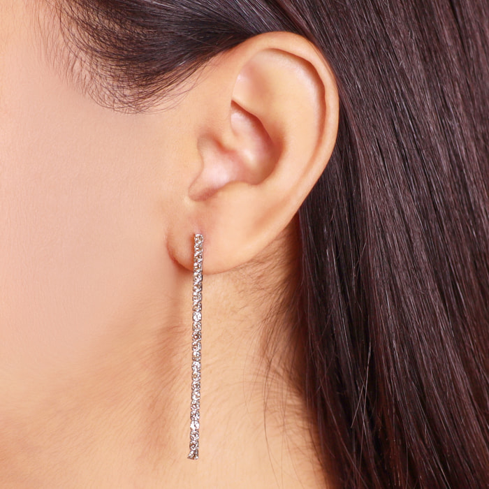 Orecchini Tennis con Cubic Zirconia Marroni