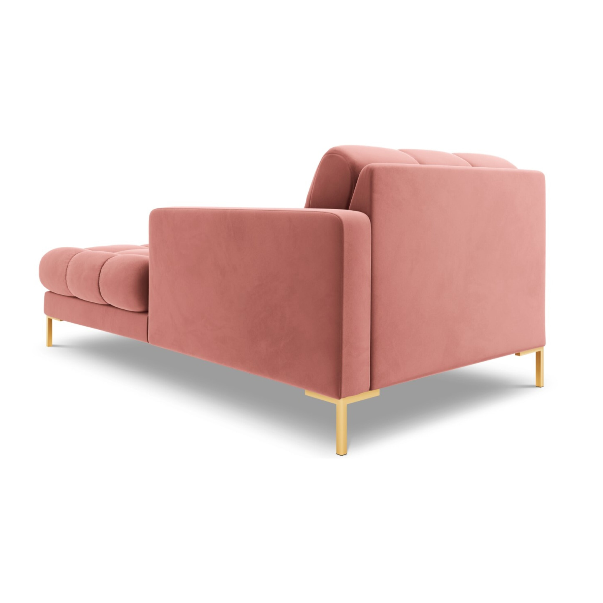 Méridienne droite "Bali" en velours rose