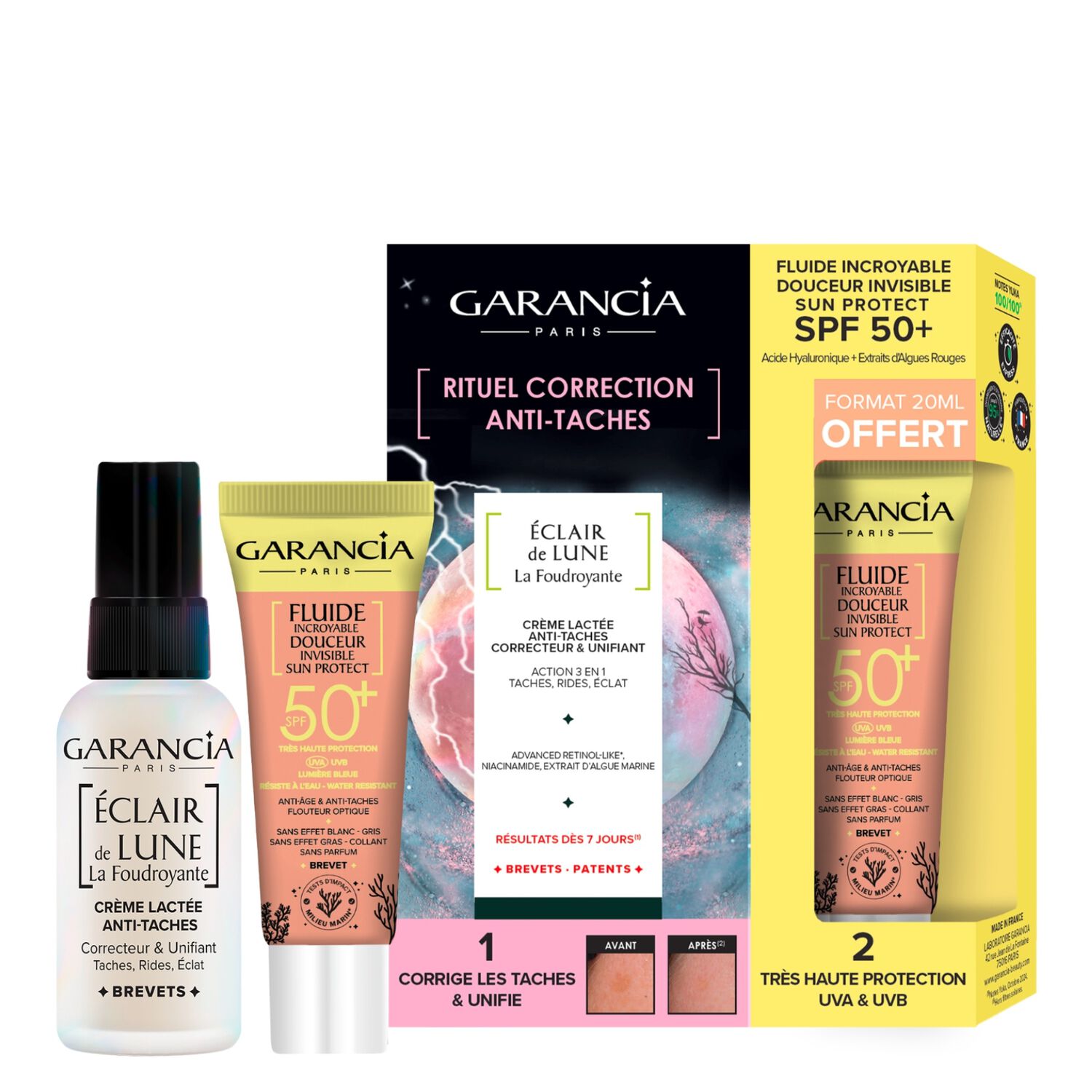 Eclair de Lune La Foudroyante - Coffret Crème Anti-tâches 30ml + Fluide Invisible 20ml