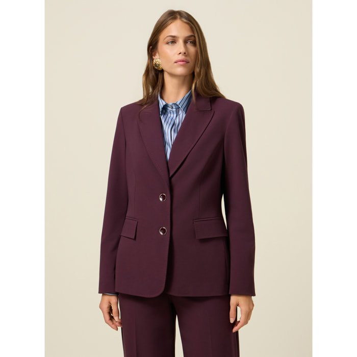 Oltre - Blazer de franela mezcla de viscosa - Burgundy