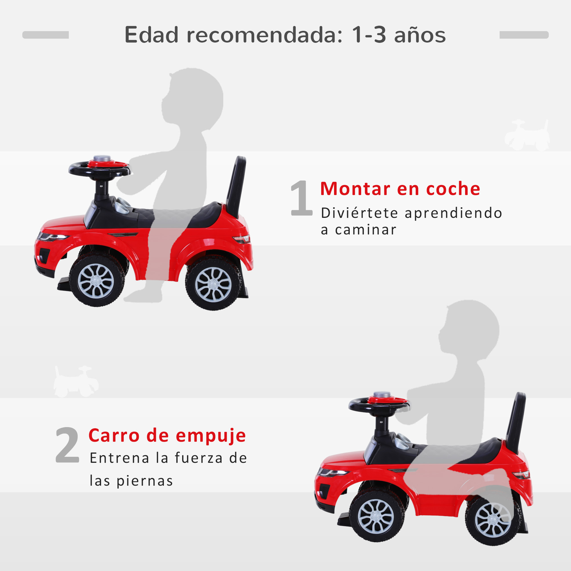 Quad Correpasillos sin Pedales para Niño con Orador Rojo