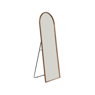Miroir arche sur pied bois d'hévéa pied en acier 170cm LIAM