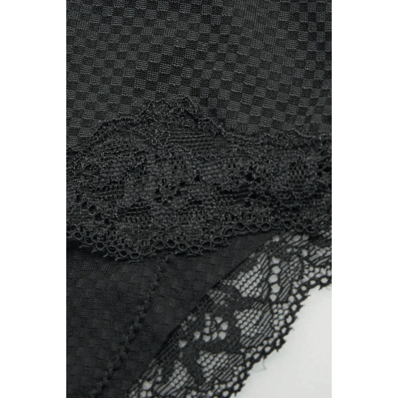 Slip midi con pizzo nero