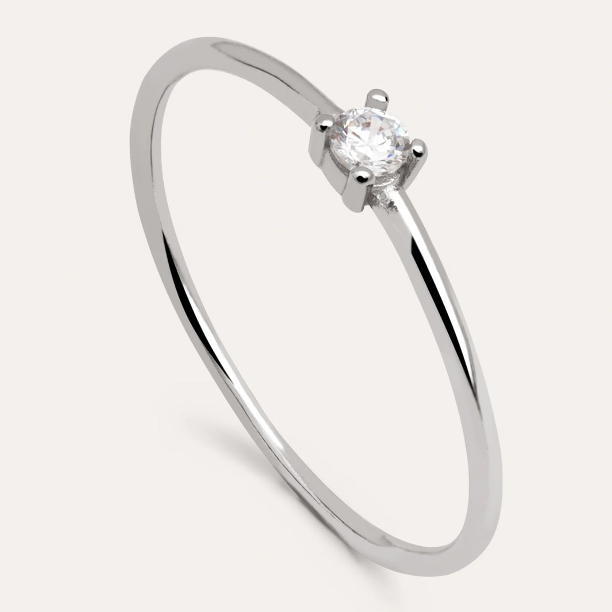 Anillo Single Spark Plata