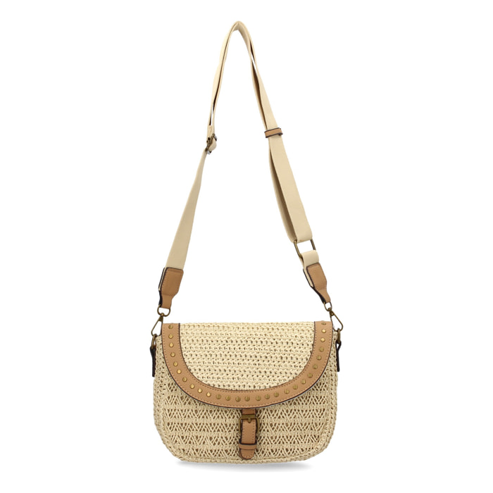 Bandolera para mujer, material de rafia, diseño elegante y moderno ideal para verano