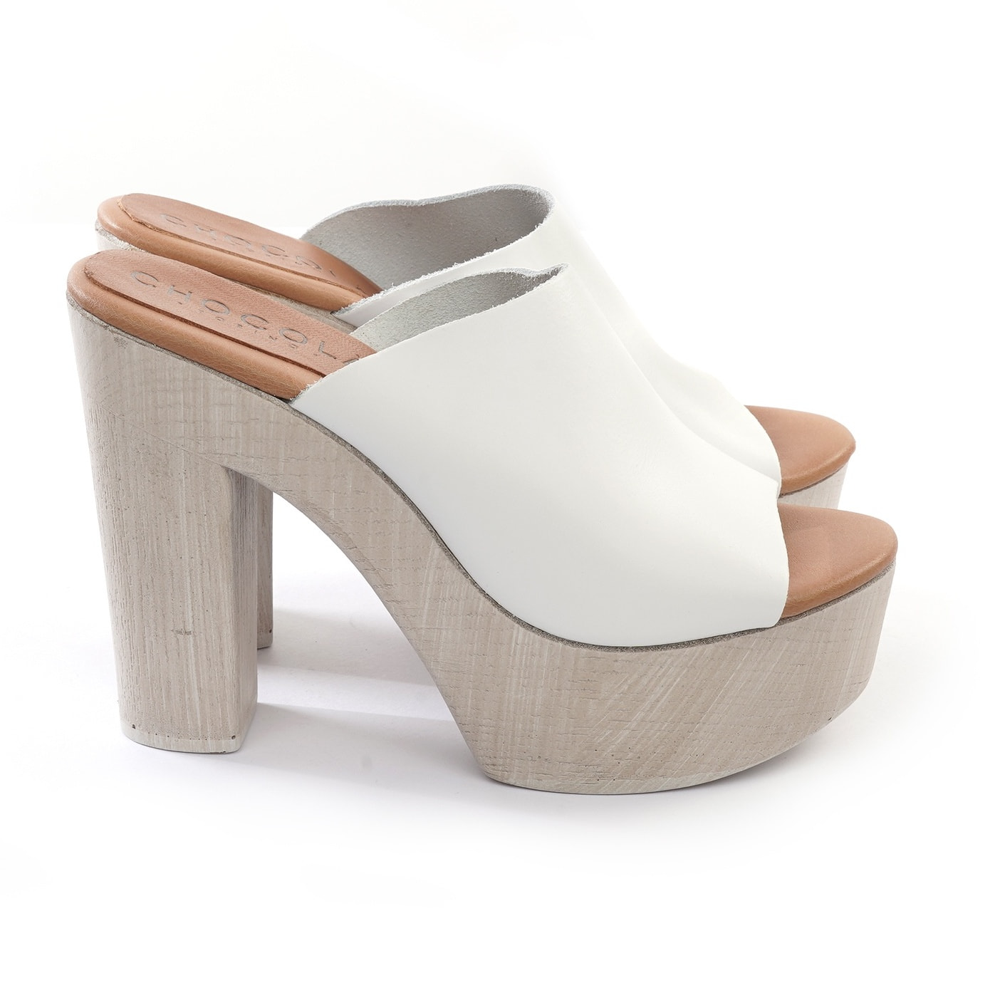 MULE TACCO CHOCOLA' BIANCO