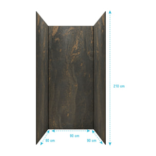 Pack 3 Panneaux Muraux Pierre Venus 90x210cm et Profilés Noirs - STONE'IT