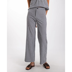 Pantalón de mujer acampanado con cuadros vichy