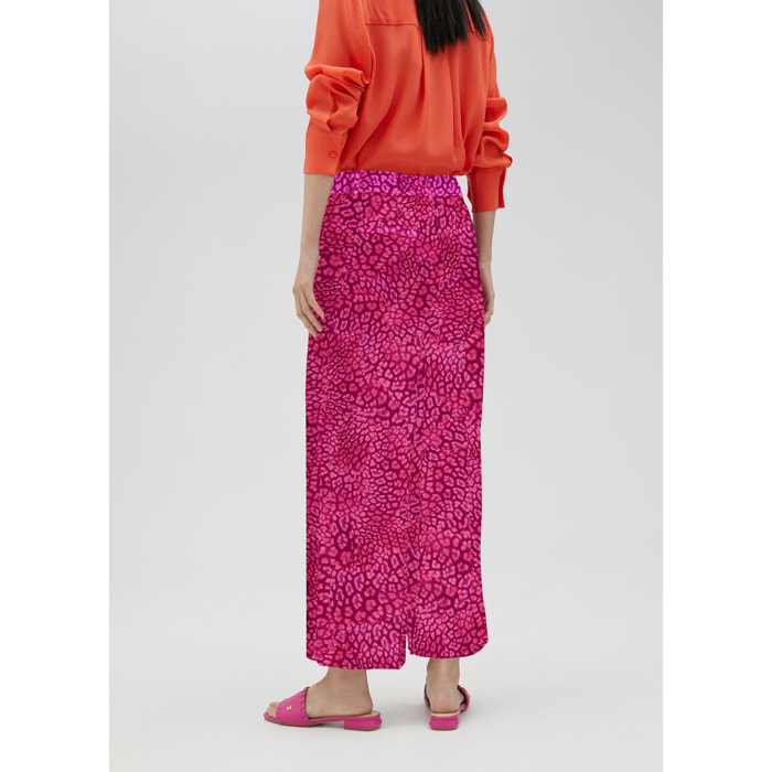 Pantaloni dritti stampa animalier