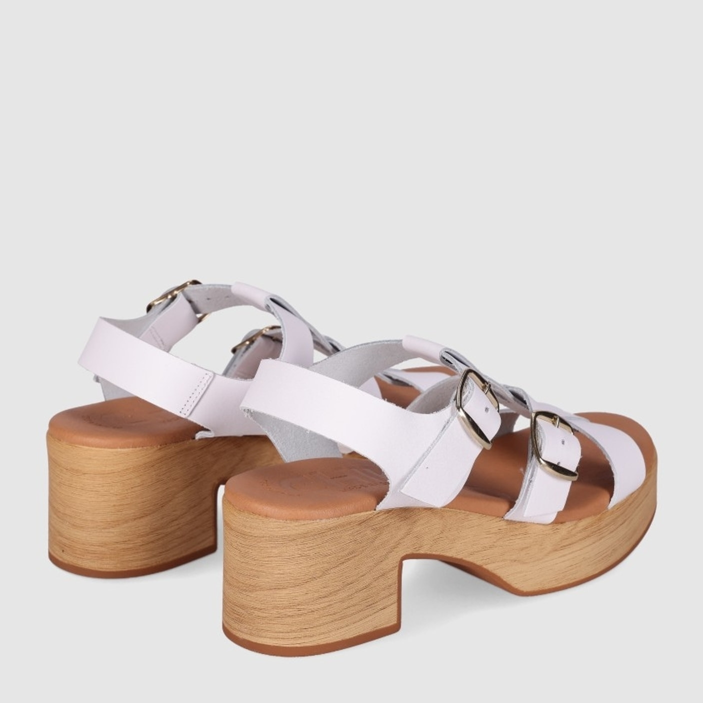 Sandalias de Piel - Blanco - Tacón: 6 cm