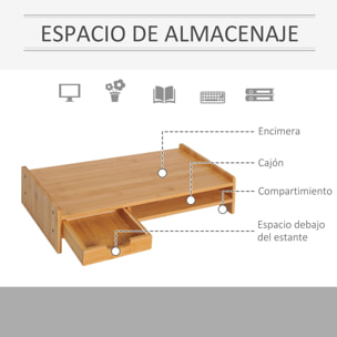 Monitor Soporte de Bambú Elevador de Pantallas