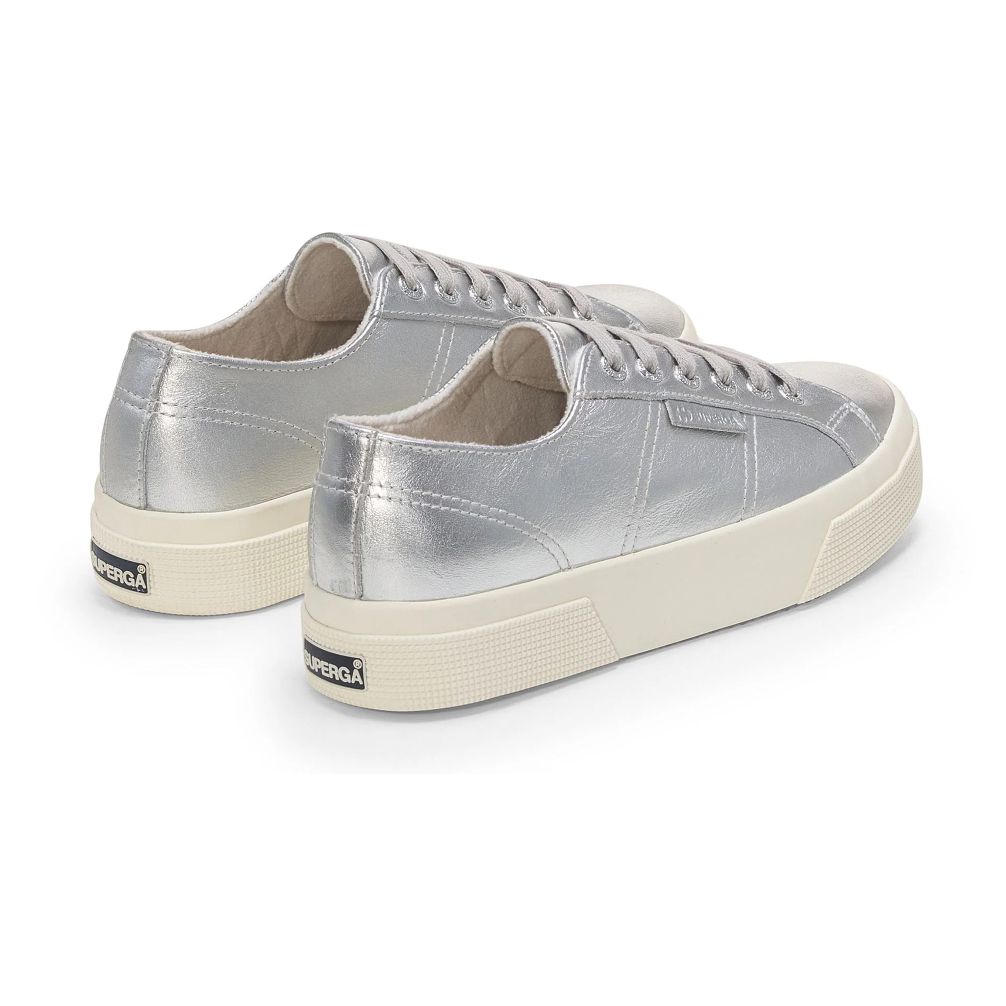 Scarpe da donna Superga Grigio 2740 Platform Pearl Leather