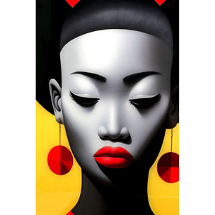 Tableaux en verre femmes rétro jaune et rouge set de 2 Kare Design