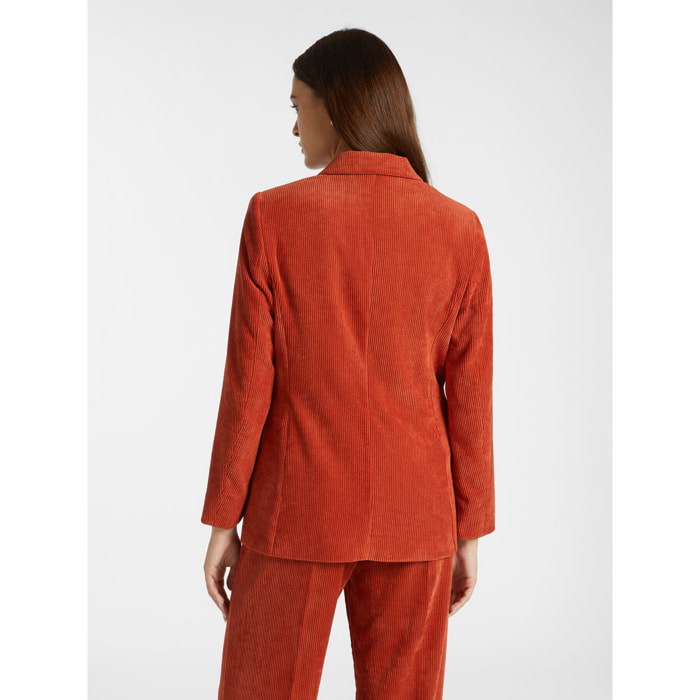 Elena Mirò - Blazer en terciopelo de canalé - Naranja sol