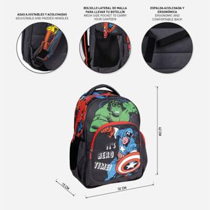 Mochila escolar mediana de los vengadores, niños, multicolor, estándar