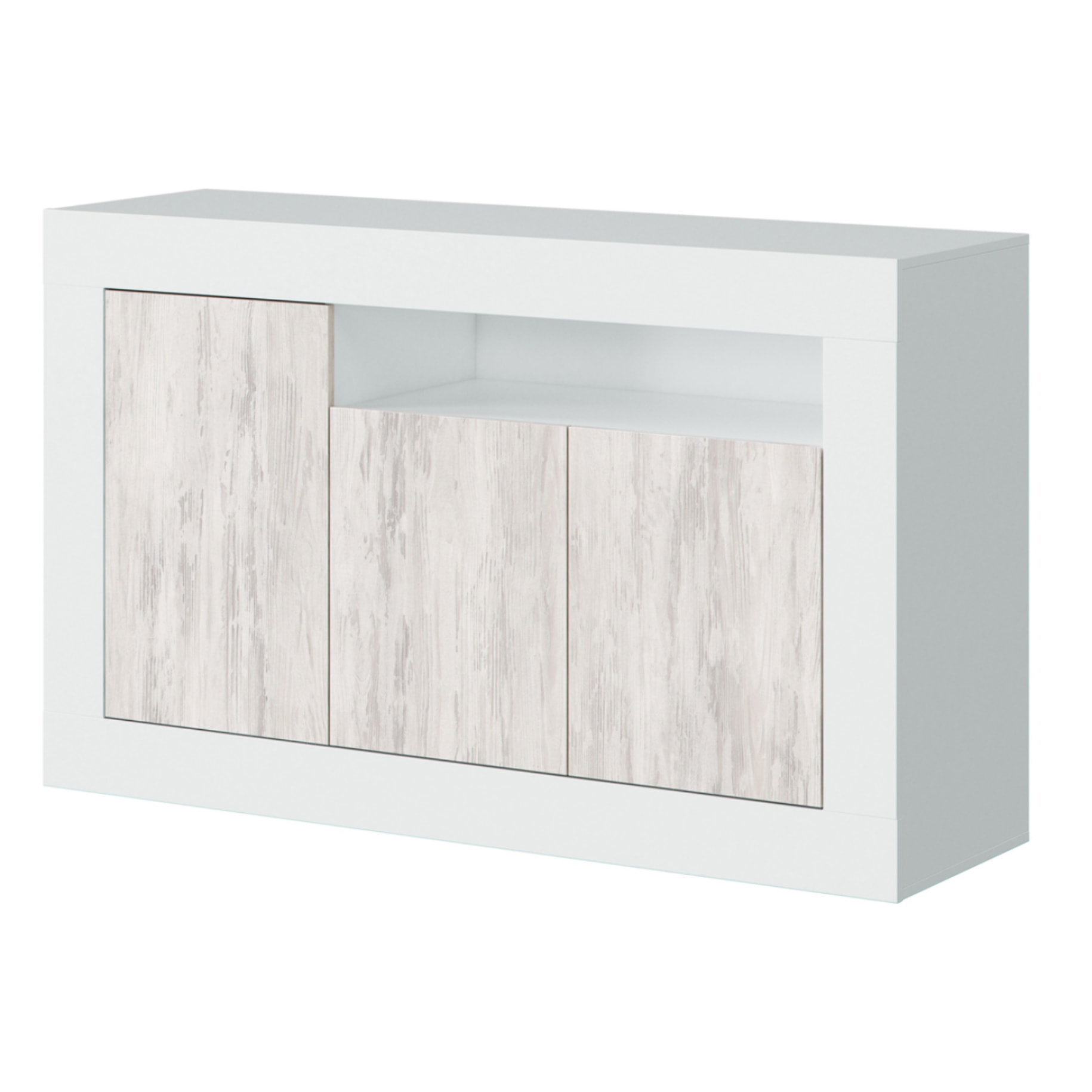 Aparador Baltik 3 Puertas 87x144x42 Cm Blanco Artik