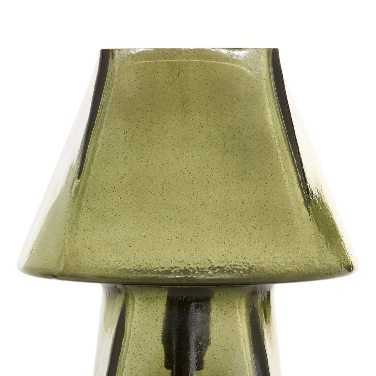 Lampe champignon Elita H.26cm en verre vert