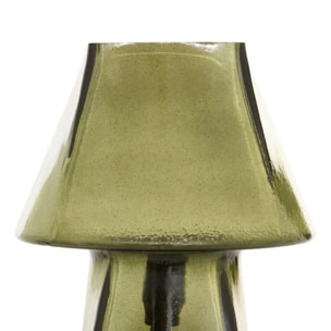 Lampe champignon Elita H.26cm en verre vert