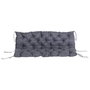 Coussin matelas assise dossier pour banc de jardin balancelle canapé 3 places grand confort 150 x 98 x 8 cm gris