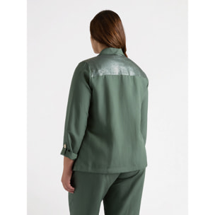 Fiorella Rubino - Camicia over con ricamo - Verde militare